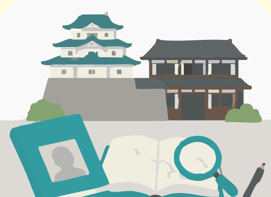 学生が遠足で街歩きをするイラスト
